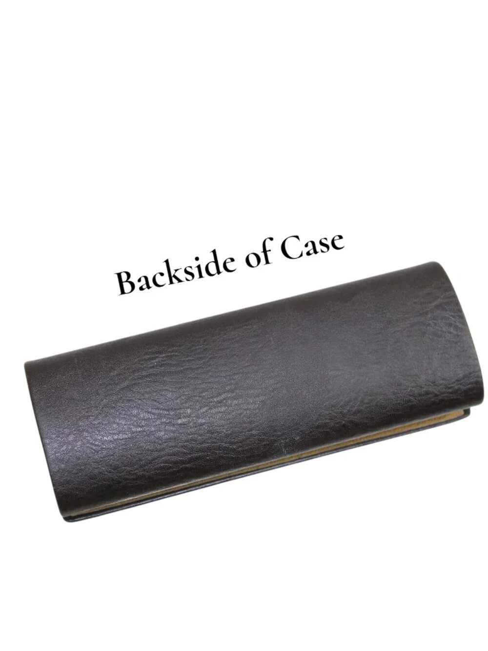 Blake Kuwahara Brown Leather Hard Eyeglass Case EUC
